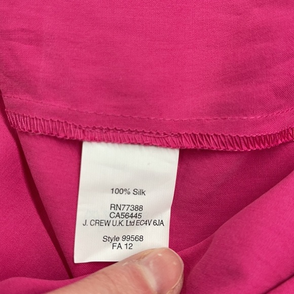 J. Crew NWT Pink 100% Silk Pocket blouse Size 2 - Picture 10 of 10